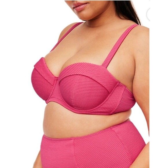 NWT Adore Me Rachelle Women's Hot Pink Bikini Top Plus  Size 40G - Picture 8 of 8